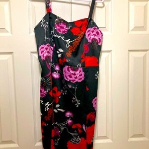 Lane Bryant floral satiny spaghetti strap dress
